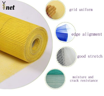 Alkali Resistant Fiberglass Net High Strength Fiberglass Wall Meshes 145g Wire Orange Roll Tape